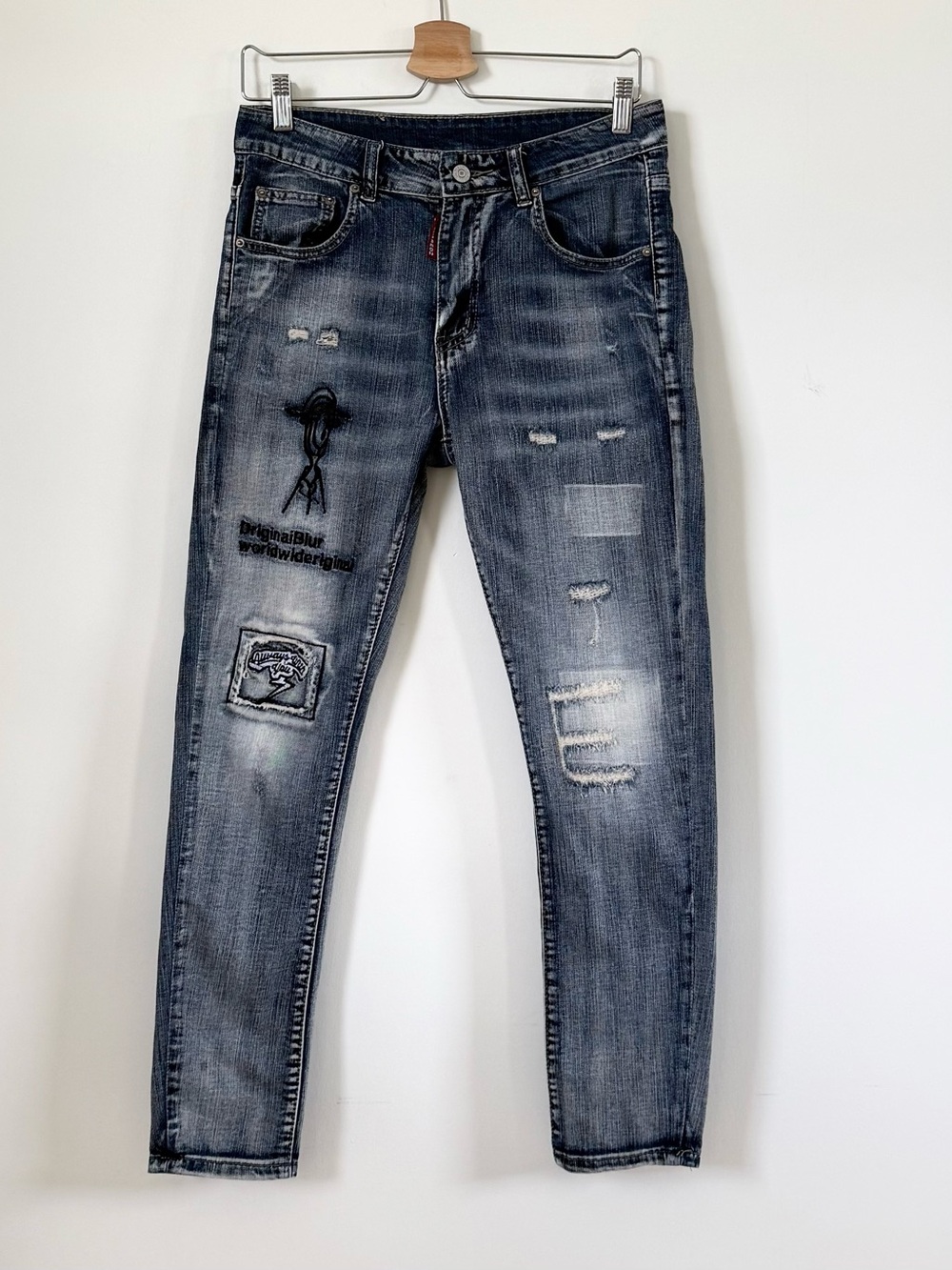 DSQUARED2 Streetwear Embroidered Patch Slim Fit Skater Jeans - knockoff